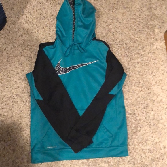 Teal Nike Hoodie w/ Camo Hood! - Picture 1 of 3